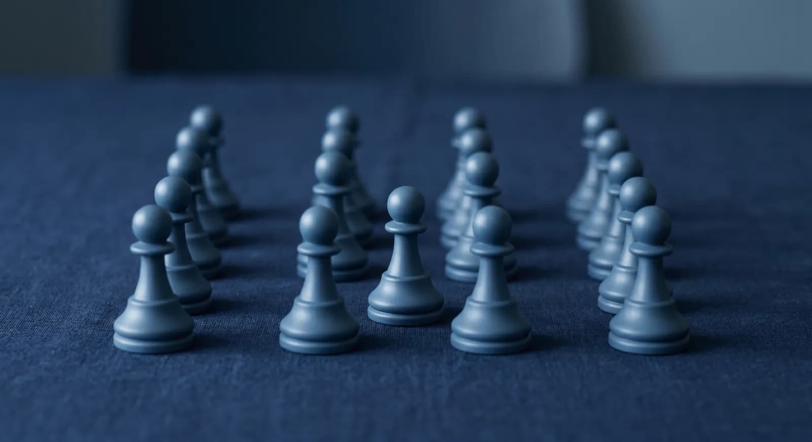 A free chess set on a worn wooden table beside a notebook and a calculator