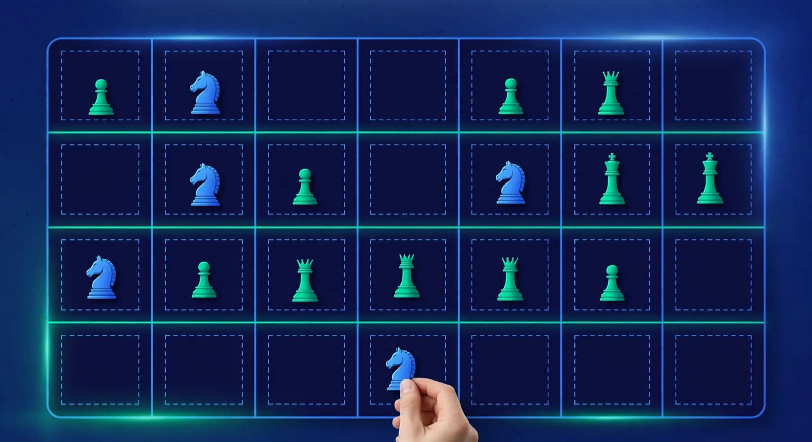 A weekly wall timetable filled with chess-piece magnets and open make-up windows.