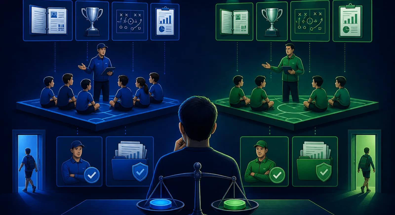 Five questions align two academy fee quotes for a fair comparison.