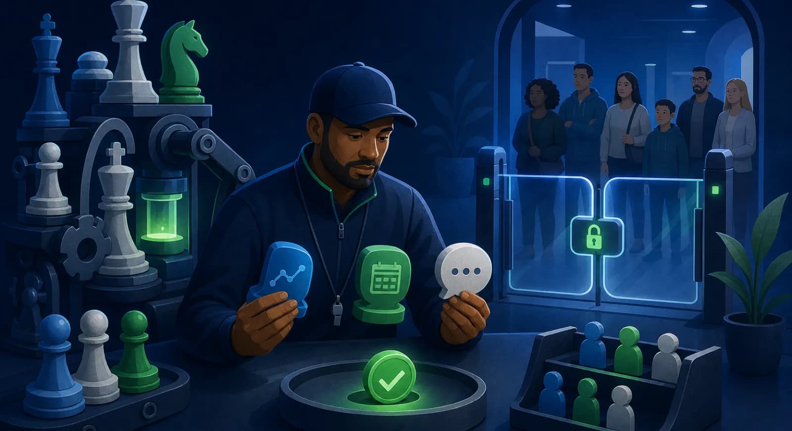 A chess coach reviews an AI drafted parent update before it passes through an approval gate.